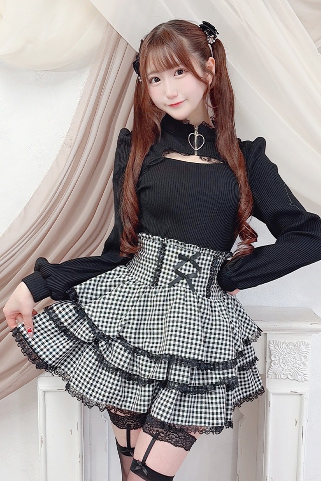 MA*RS】パールリボンフリルスカパン - グレー size-F | 地雷系・量産型