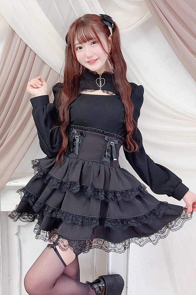 MA*RS】レースアップリボン3段フリルスカパン - ピンク size-F | 地雷