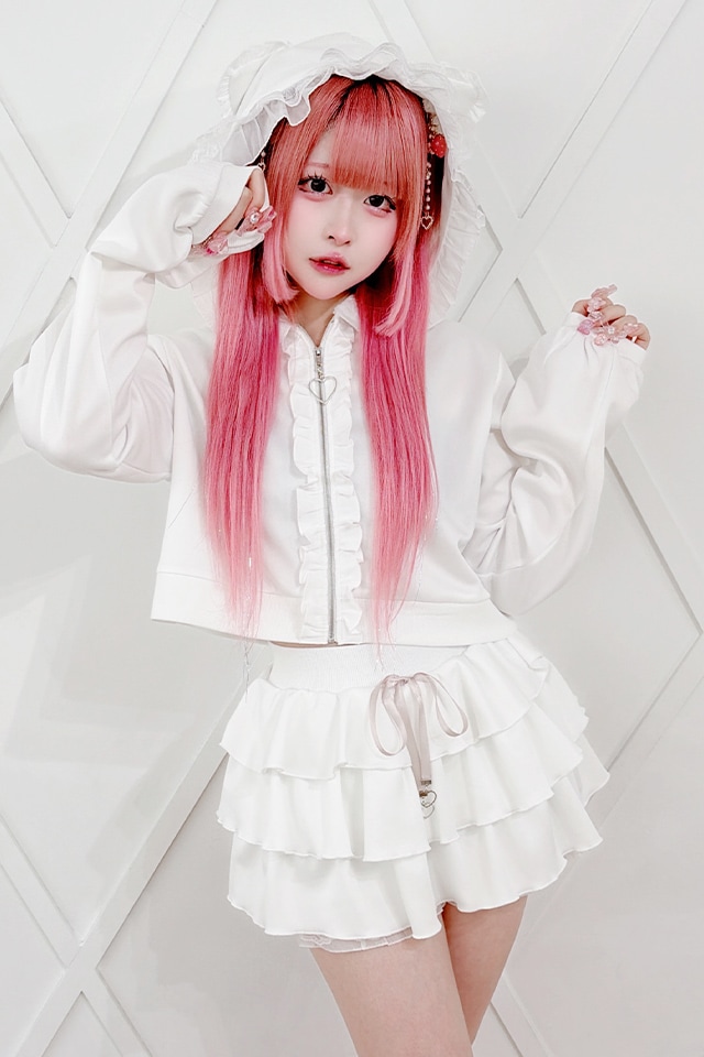 VIOLA&ROSES ホワイト パーカーセットアップ　XL VIOLA&ROSES ホワイト パーカーセットアップ XLの通販