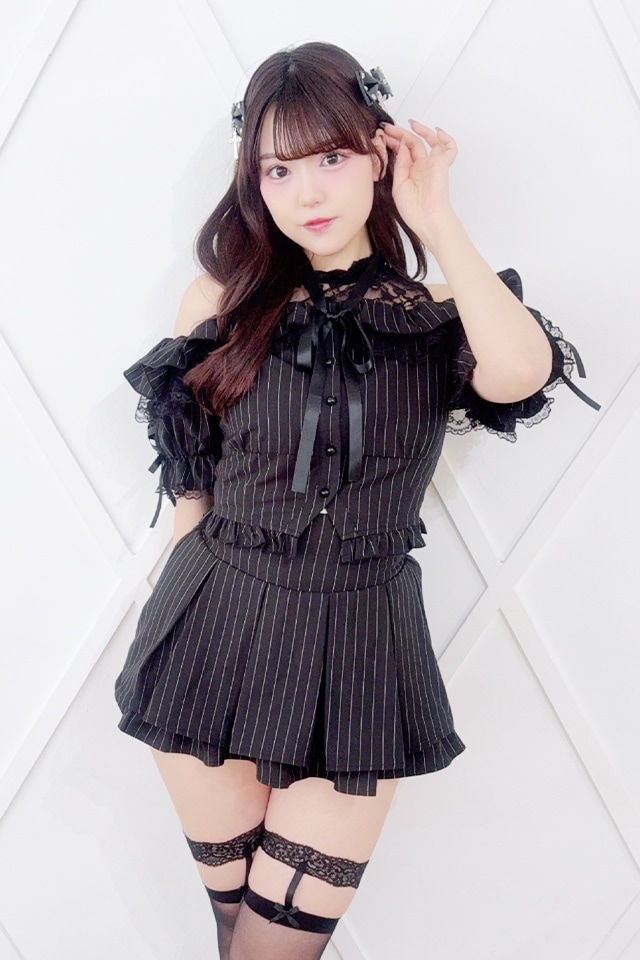 MA*RS】肩開きレースフリルセットアップ - BLK/ホワイト size-F | 地雷 MA*RS】肩開きレースフリルセットアップ - BLK/ホワイト size-F | 地雷