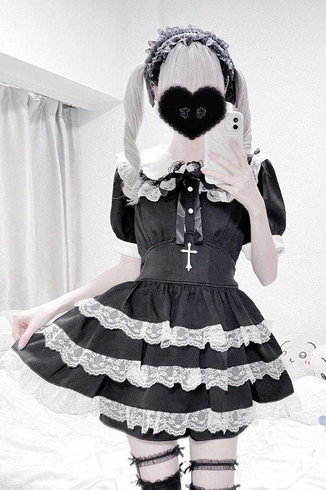 MA*RS】【2点SET】クロス刺繍ティアードセットアップ - WHT/ブラック