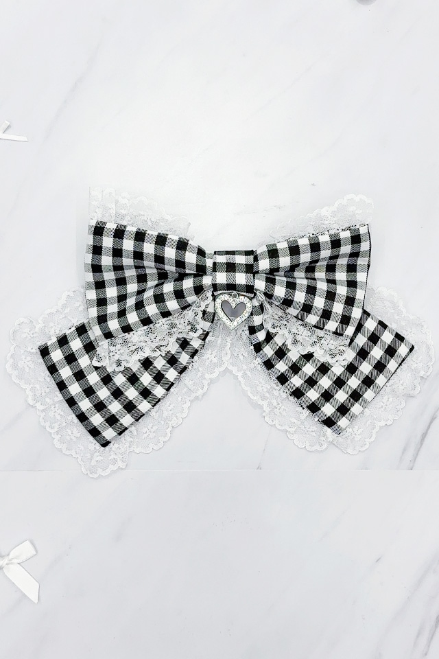 Princess Melody】ビッグりぼん×ビジューハートリングバレッタ - WHT