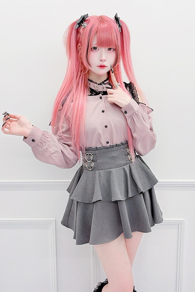 MA*RS】ハートバックル二段フリルスカパン - チャコールグレー size-F