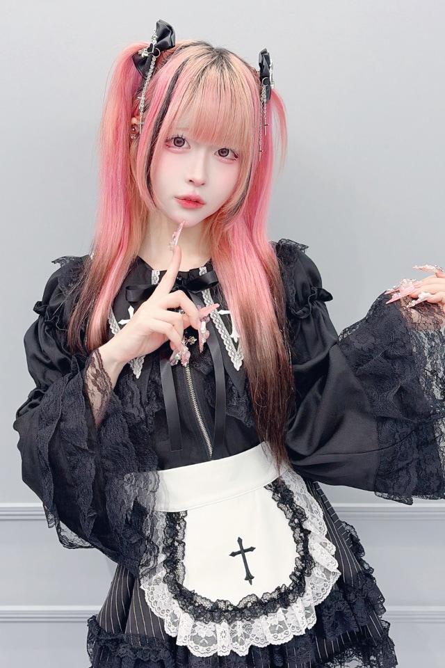 MA*RS】クロス刺繍姫袖ブラウス - ブラック size-F | 地雷系・量産型の