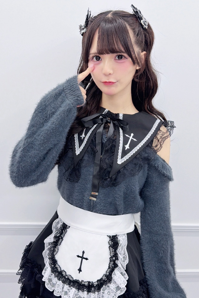 MA*RS】クロス刺繍襟ニット - グレー size-F | 地雷系・量産型の