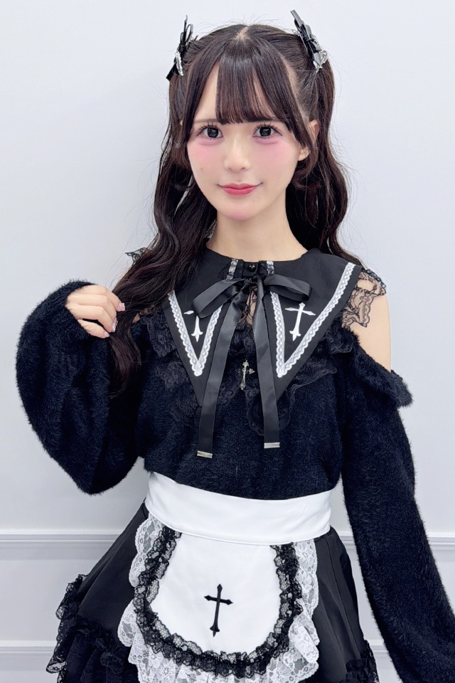 MA*RS】クロス刺繍襟ニット - ブラック size-F | 地雷系・量産型の