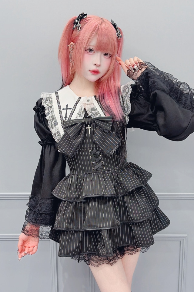 MA*RS】【2点SET】ZIPフリルキャミワンピース - BLK/BLK size-F | 地雷