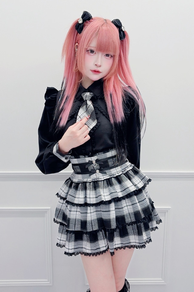 激レア【美品】MARS リボンダイヤ柄スカパン 当時物　ピンク×黒　Sサイズ MA*RS】リボン付きチェック柄スカパン - レッド size-F | 地雷系・量産