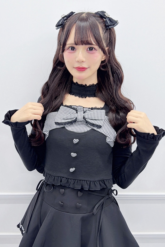 MA*RS】リボンショートテレコトップス - ブラック size-F | 地雷系