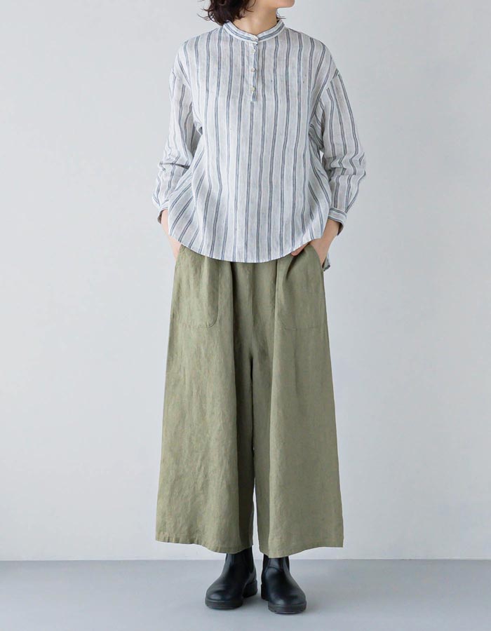 リーノ・エ・リーナ 2025AW スタンドカラーブラウス レディススタンドカラー七分袖ブラウスの通販-オリジナル/オーダー