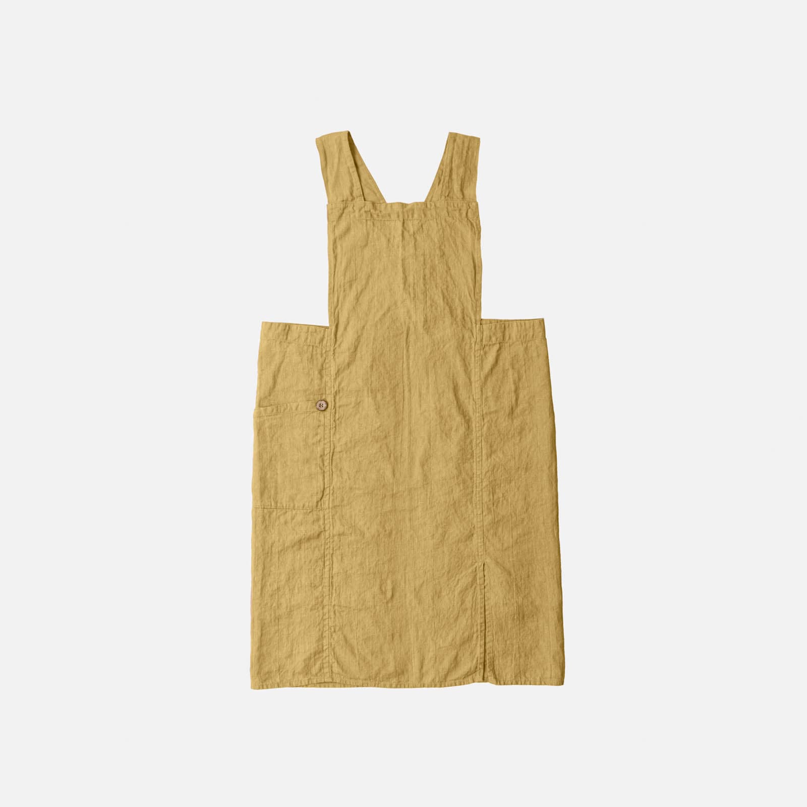 エプロン純棉絨 10月中旬入荷予定】 _ フルエプロン アニタ _ アンティークイエロー