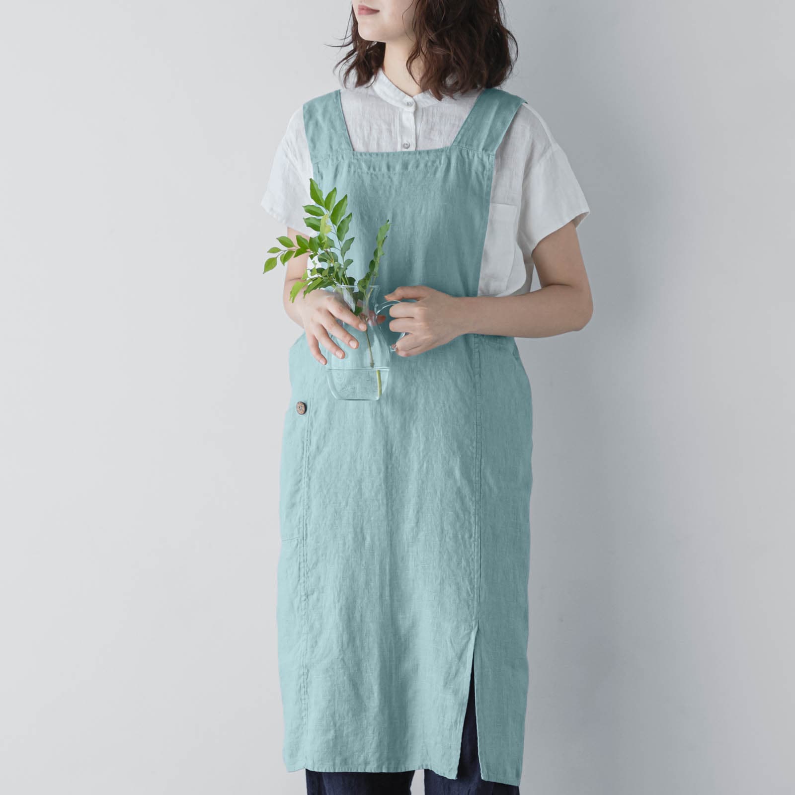 フルエプロン アニタ _ コーラルブルー