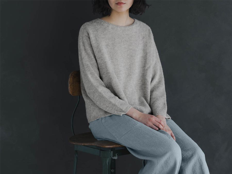 アルパカ セーター ライトグレイ