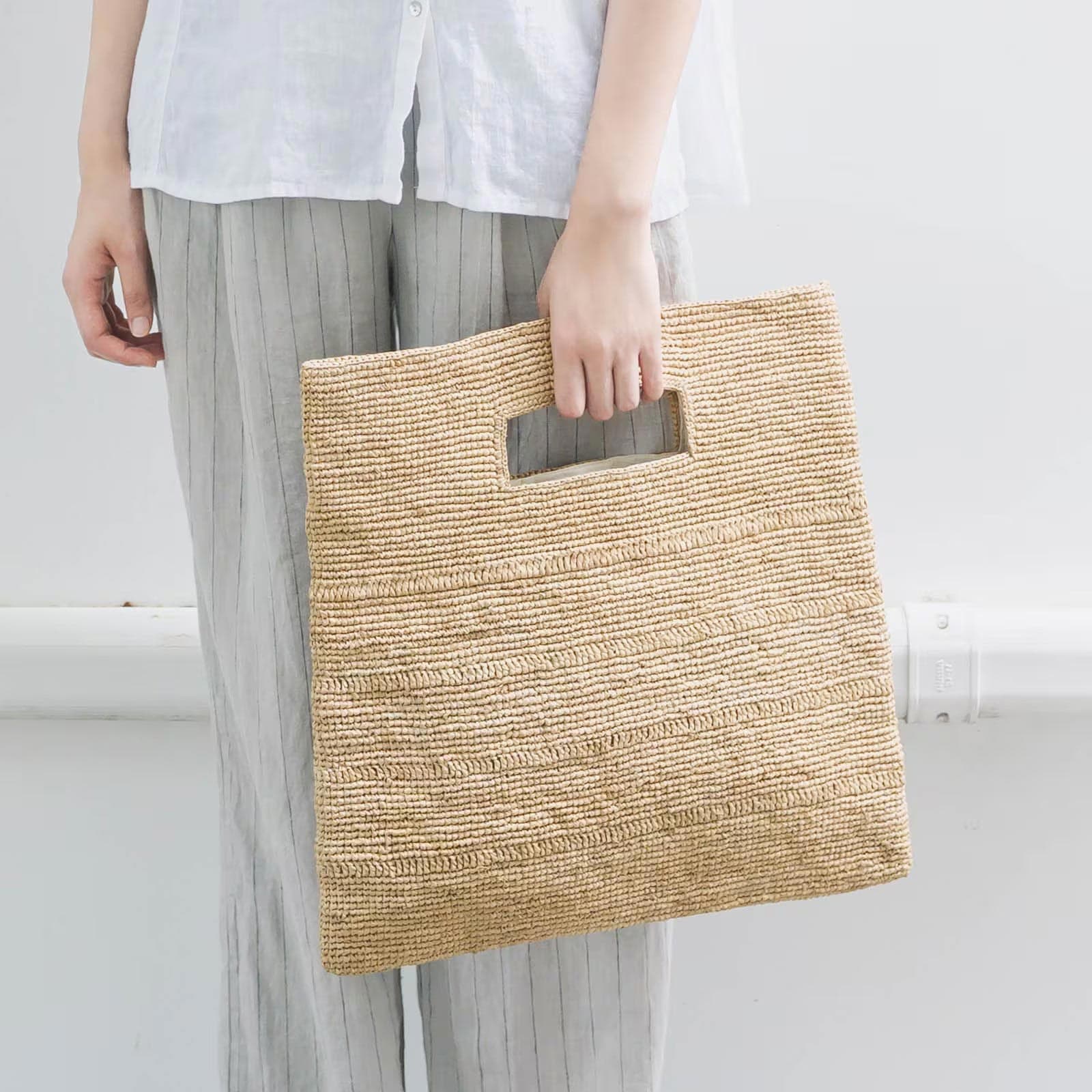 HADRIEN ラフィアバッグ Natural
