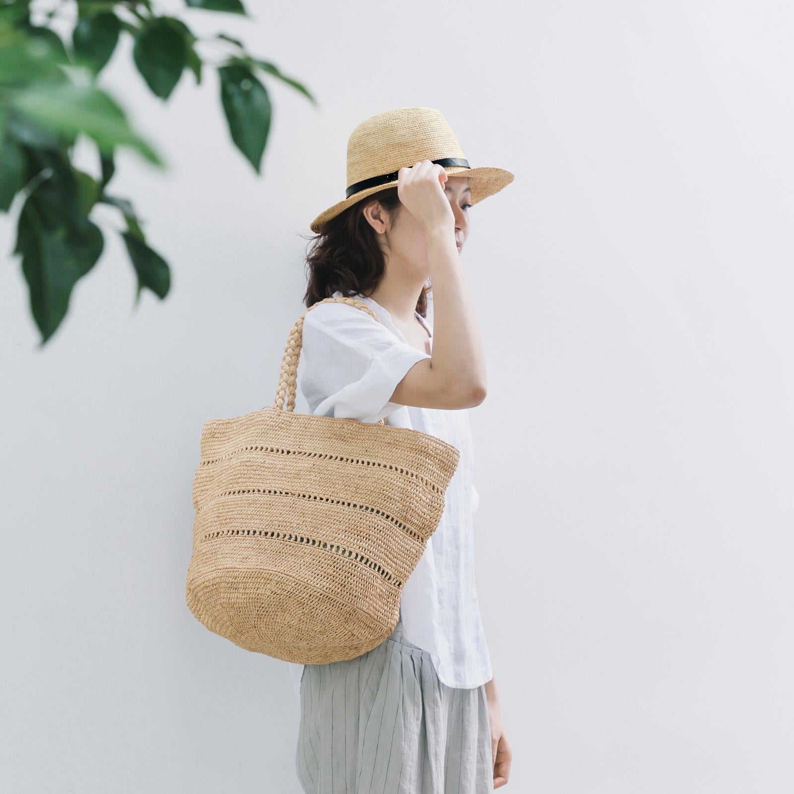 ALICE MM 3 LACE ラフィアバッグ Natural