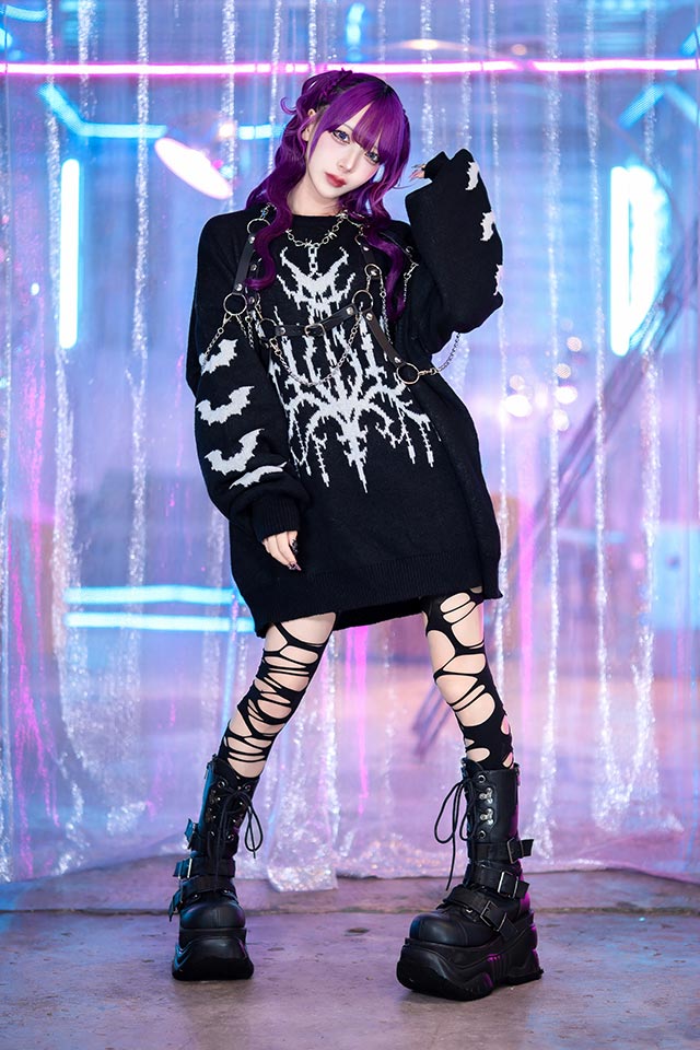 魔界のシャンデリアニット【BLACK×WHITE】｜LISTEN FLAVOR(リッスン