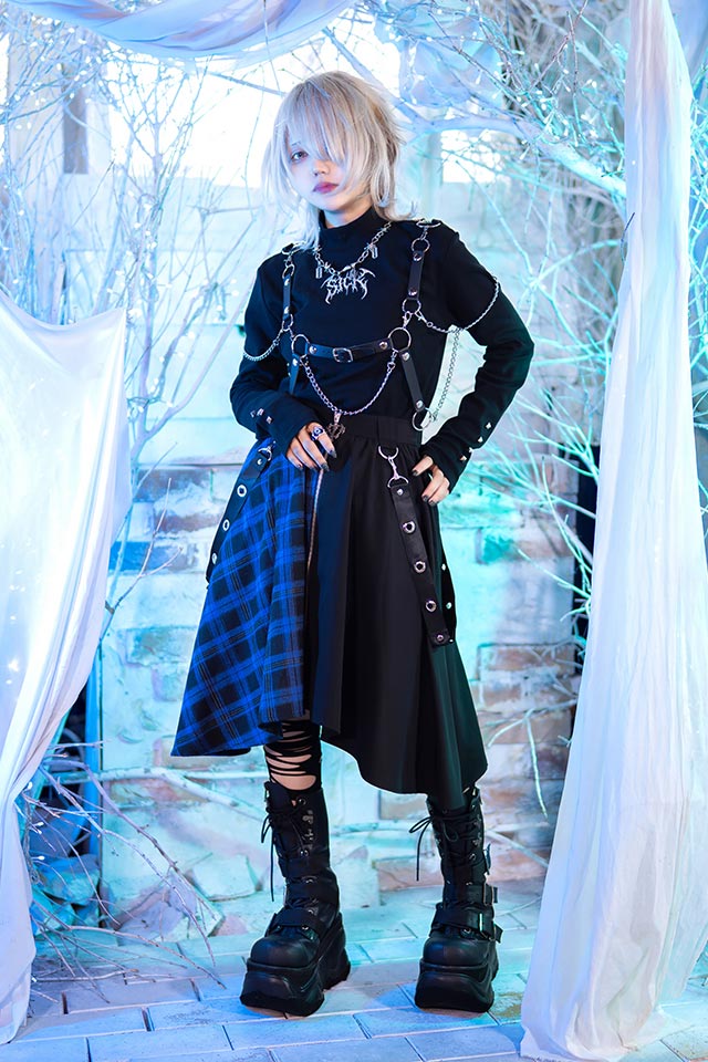 闇夜のヘムラインスカート【BLACK】｜LISTEN FLAVOR(リッスン