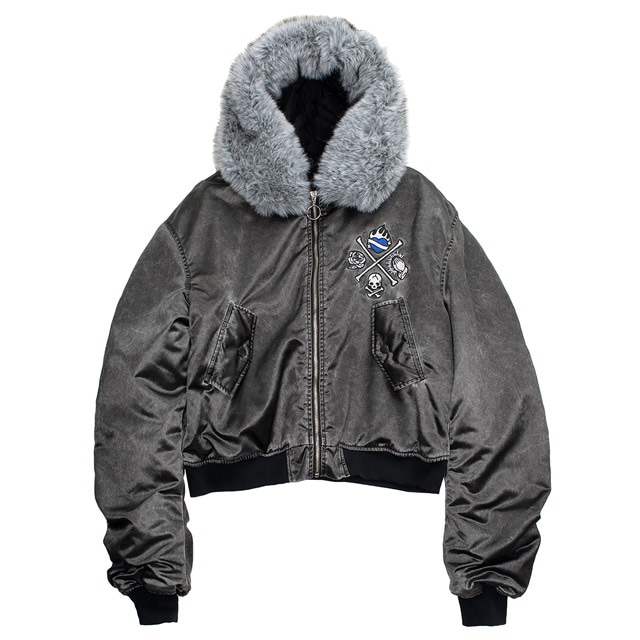 トップス maimia Manon Cardi FLASH - PURPLE RAIN 薔薇と祈りのMA1フードブルゾン【PURPLE】｜LISTEN FLAVOR(リッスン