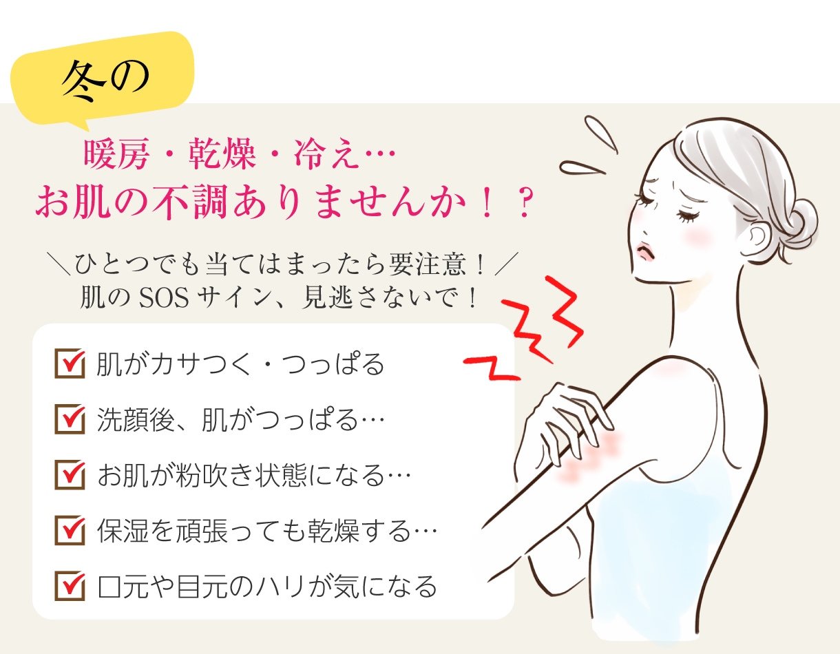 冬の暖房・乾燥・冷え…。お肌の不調ありませんか！？