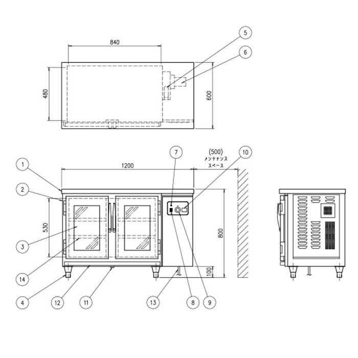送料無料  温蔵庫 ホットボックス 横型温蔵庫 OHS-186-GYA - 2