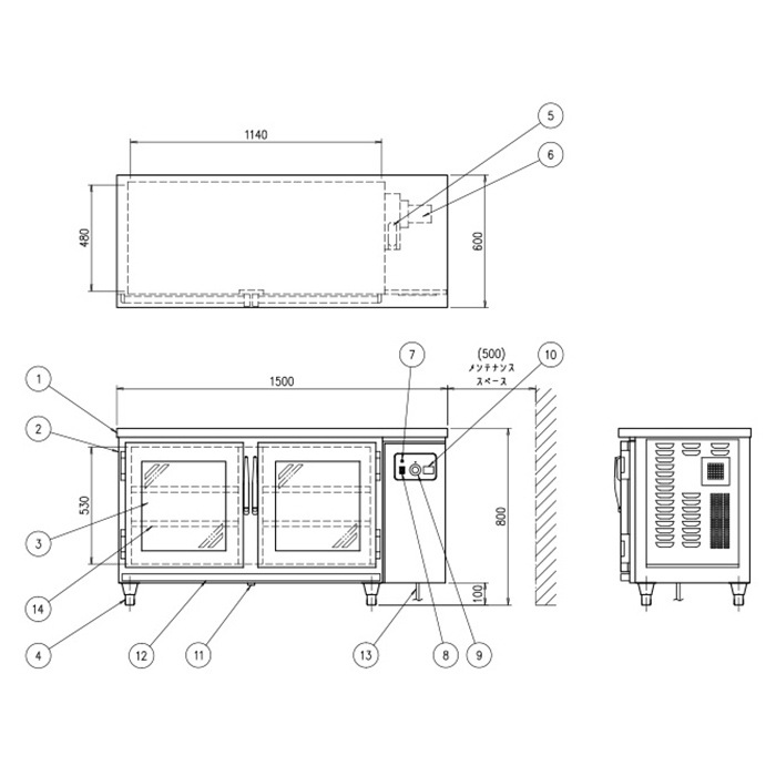 温蔵庫 横型 弁当保温庫 厨房機器 OHS-156-GYA 通販の通販 オフィス家具通販サイトのLOOKIT(ルキット)