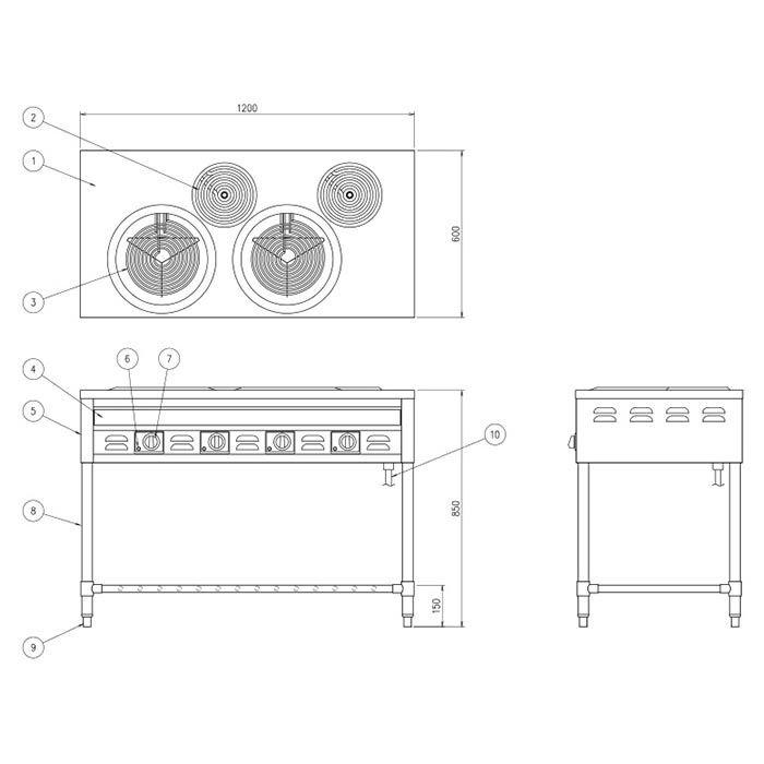 送料無料  電気テーブルレンジ OKR-180B 調理機器 厨房室 - 4