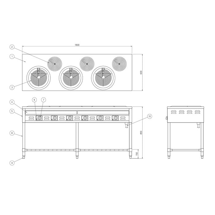 送料無料  電気テーブルレンジ OKR-180B 調理機器 厨房室 - 2