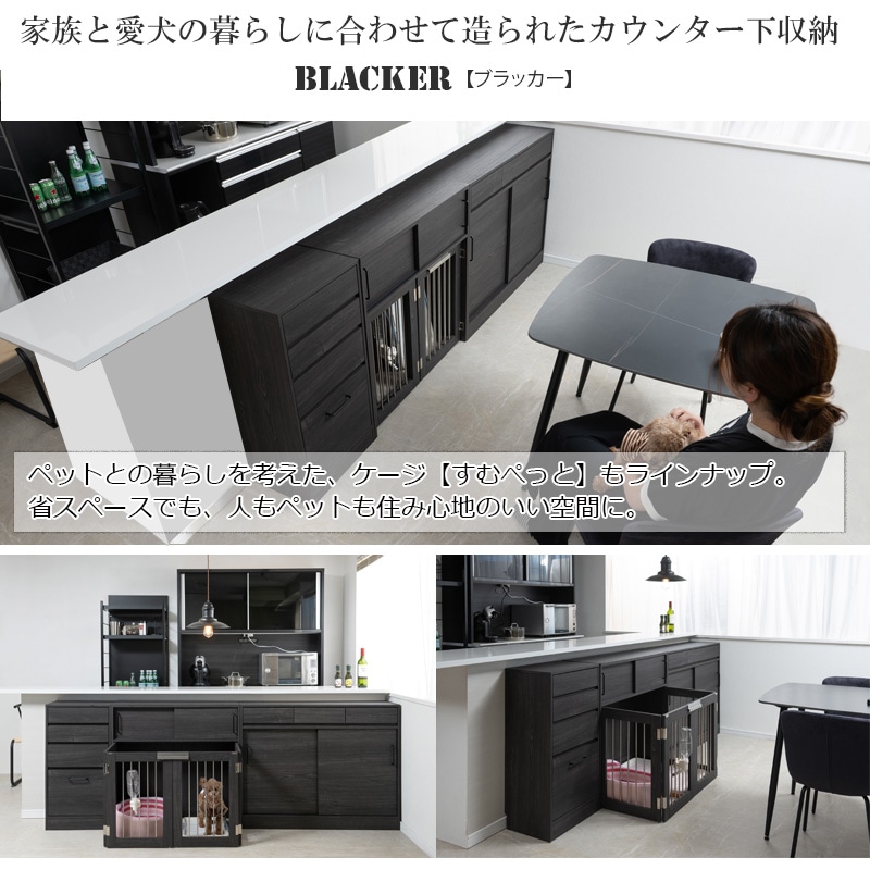カウンター下収納 引き戸 キャビネット 幅80cm 食器棚 fy-0176（商品