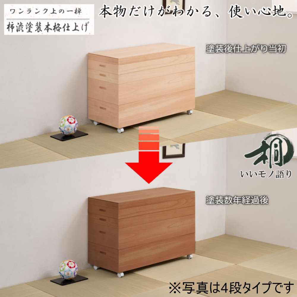 桐箱　桐箪笥　桐ケース　衣装ケース　2段2個セット 桐衣装箱 2段 衣装ケース 桐ケース 桐収納ケース hi-0142（商品番号