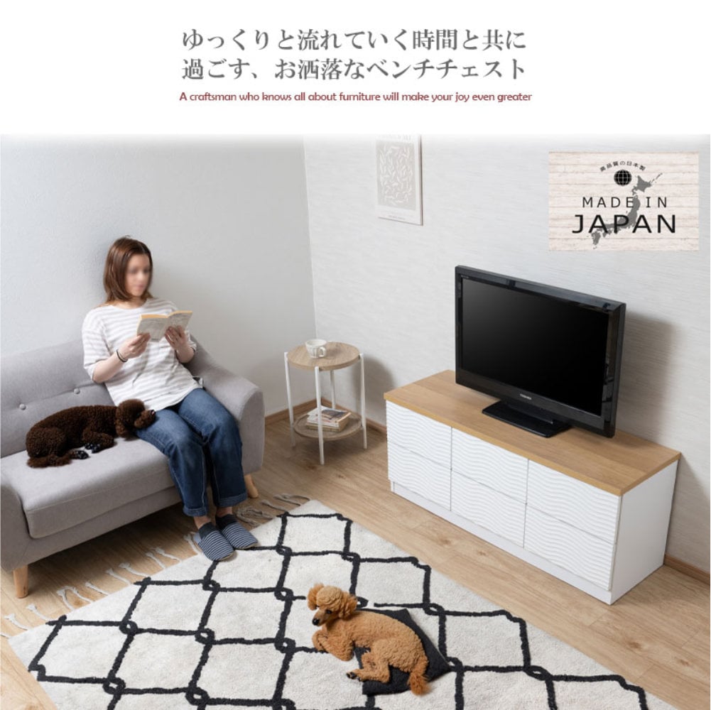 チェスト 幅120cm 2段 テレビ台 ローボード st-0036（商品番号：15-st