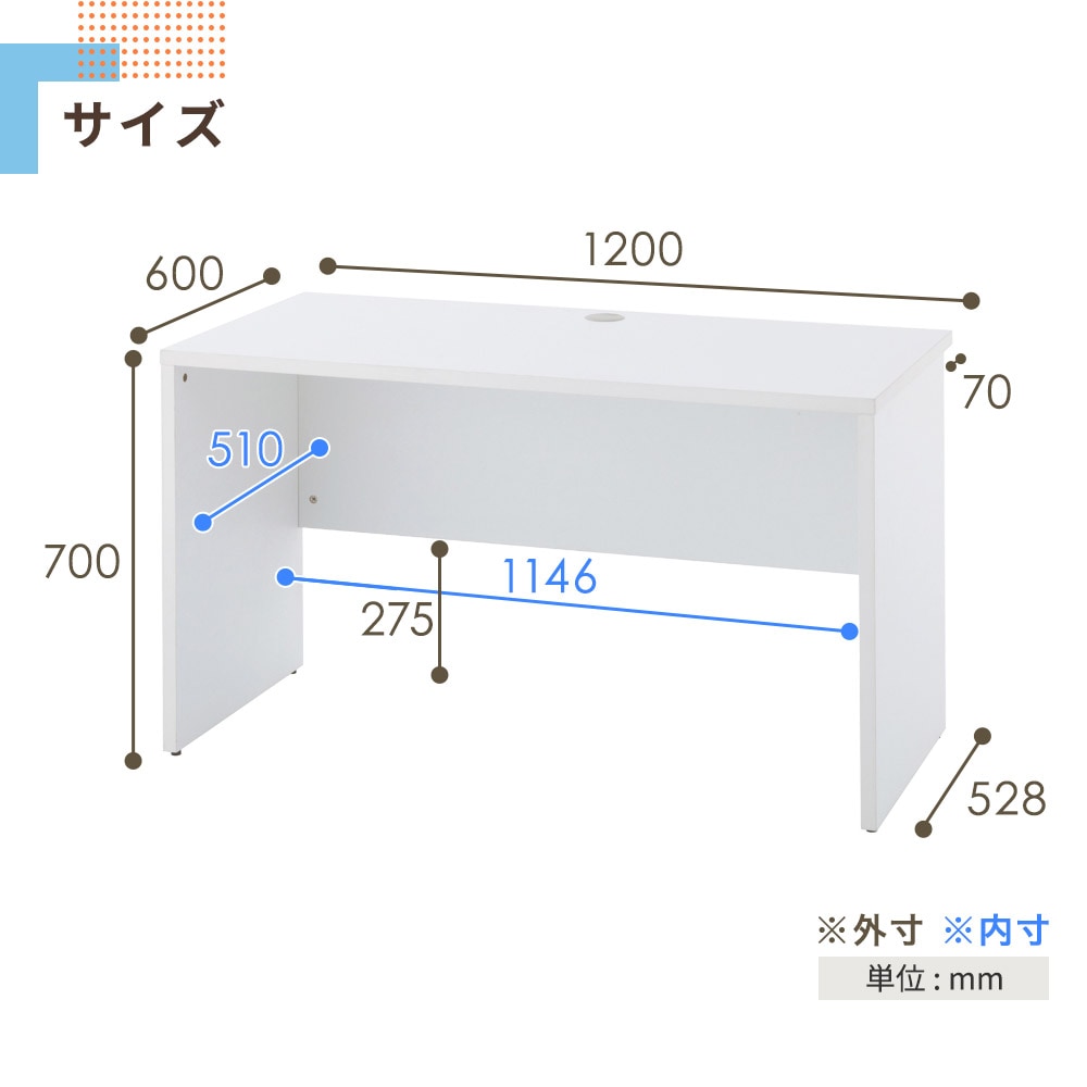 オフィスデスク 平机 事務机 幅1200×奥行600×高さ700mm Z-RFPLD-1260