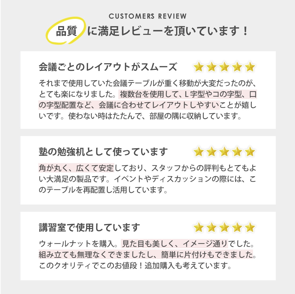 お客様レビュー レイアウトが楽・安定感がありイメージ通り