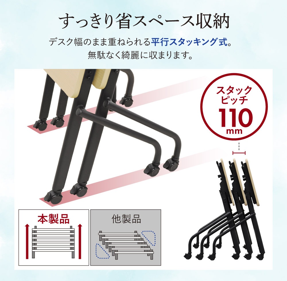 会議用テーブル チェア セット 3人用 幅1800×奥行600mm HST-1860-STC