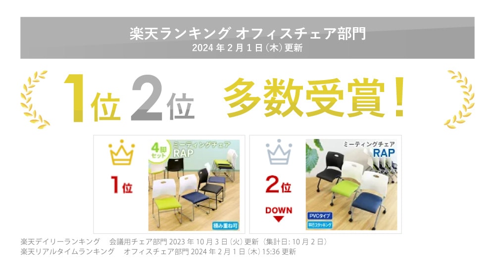 楽天ランキング オフィスチェア部門 多数受賞