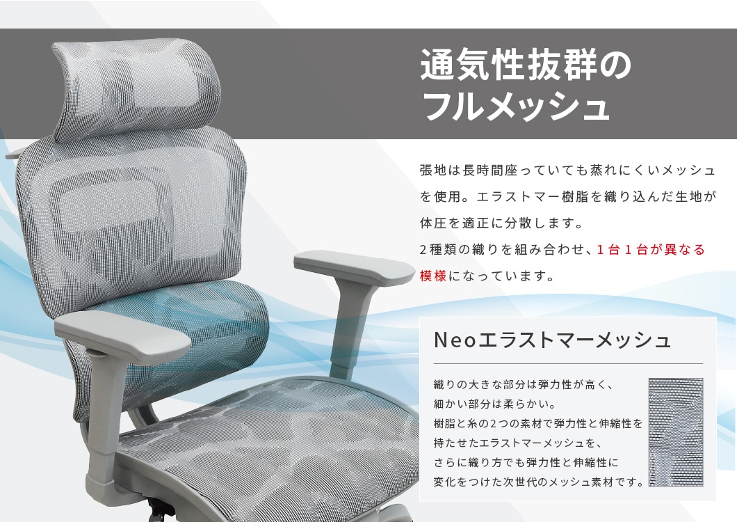 オフィスチェア メッシュ デスクチェア 肘付 ランバーサポート DP-1HF