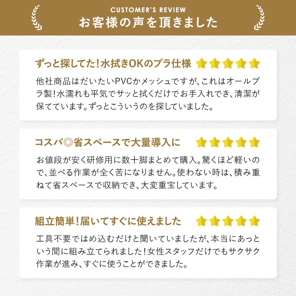 お客様からの声をいただきました