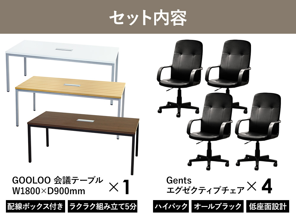オフィスチェア4種類　合計16箱（返却品のため脚ではなく箱表示してます） 会議用テーブル チェア ハイバック セット 4人用 GLM-1890H-GEHx4