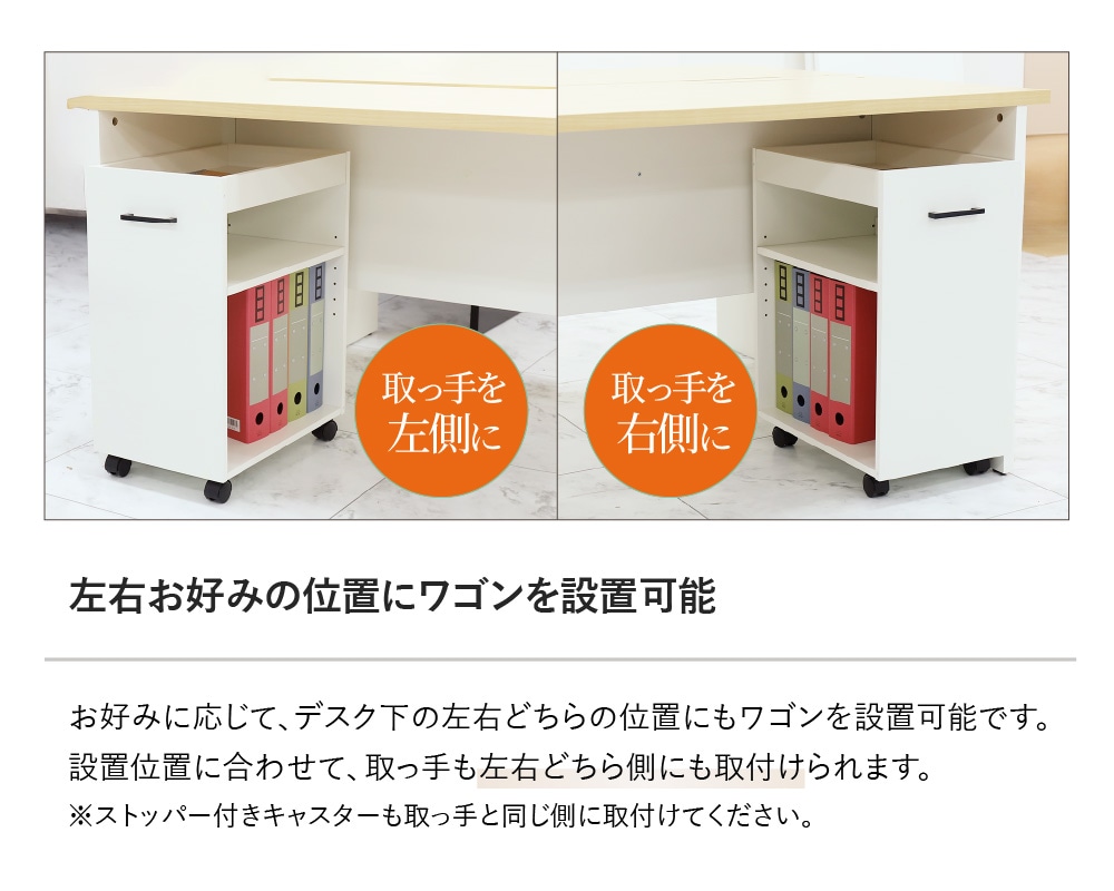 オフィスデスク デスクワゴン セット 幅1200×奥行600mm 3段 WDH-1260