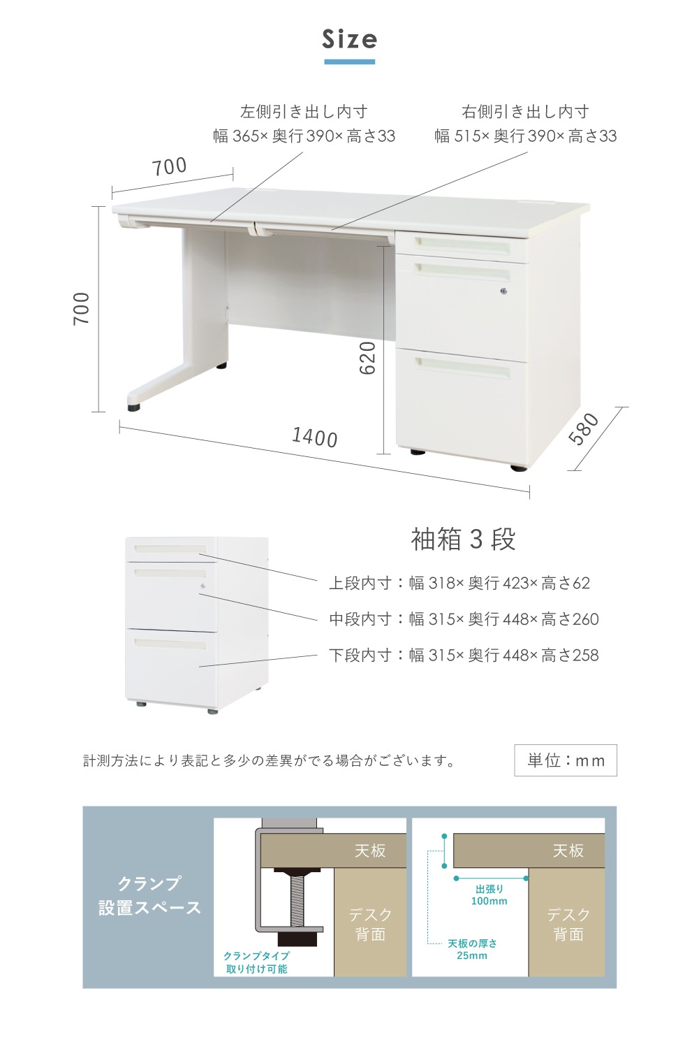 NUTSデスクのサイズ