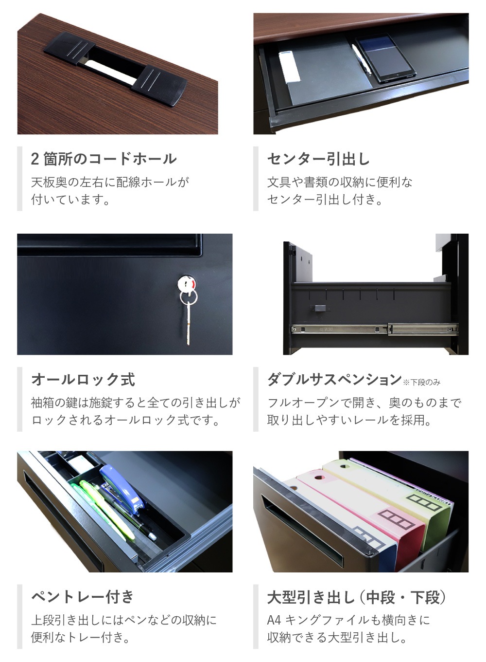オフィスデスク ブラック 片袖机 幅1400×奥行700mm ワークデスク LKD