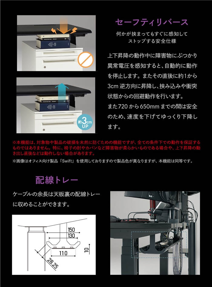 何かが挟まってもすぐに感知してストップするセーフティリバース機能も付いています