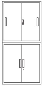 引戸＋両開き書庫セット