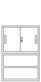 引戸2段＋オープン書庫2段セット