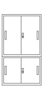 引戸3段＋引戸書庫2段セット