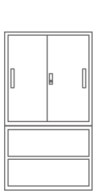 引戸3段＋オープン書庫2段セット