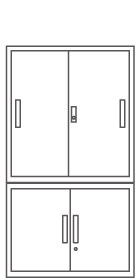 引戸3段＋両開き書庫2段セット