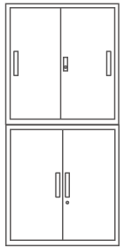引戸3段＋両開き書庫3段セット