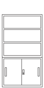 オープン3段＋引戸書庫2段セット