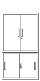 両開き3段＋引戸書庫2段セット