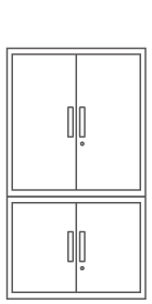 両開き3段＋両開き書庫2段セット